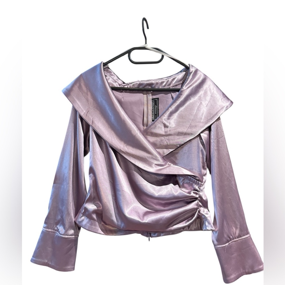 Elegant Lavender Satin Blouse